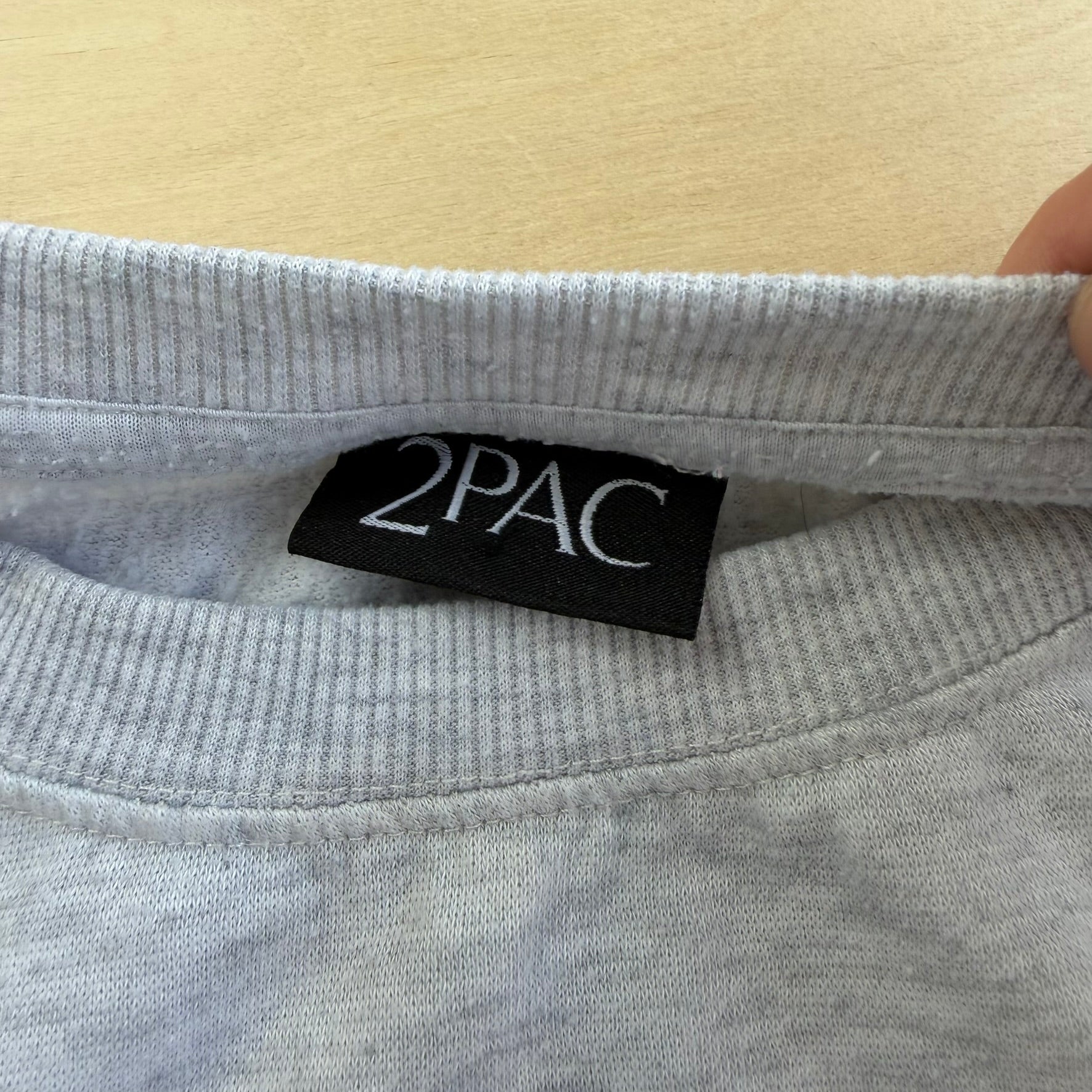 J- Tupac Shakur Me Against The World Picture & Text Crewneck - L