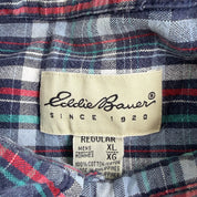 Vintage LL Bean Plaid Flannel Button Down Shirt - XL