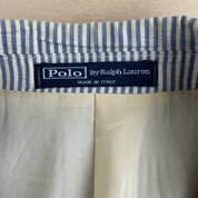 Vintage 90s Polo RL Made In Italy Blue Label 3-Button Seersucker Blazer - 44 L (fits XL)