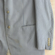 Vintage 90s Polo RL Made In Italy Blue Label 3-Button Seersucker Blazer - 44 L (fits XL)