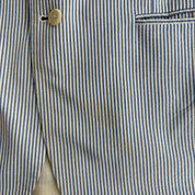 Vintage 90s Polo RL Made In Italy Blue Label 3-Button Seersucker Blazer - 44 L (fits XL)