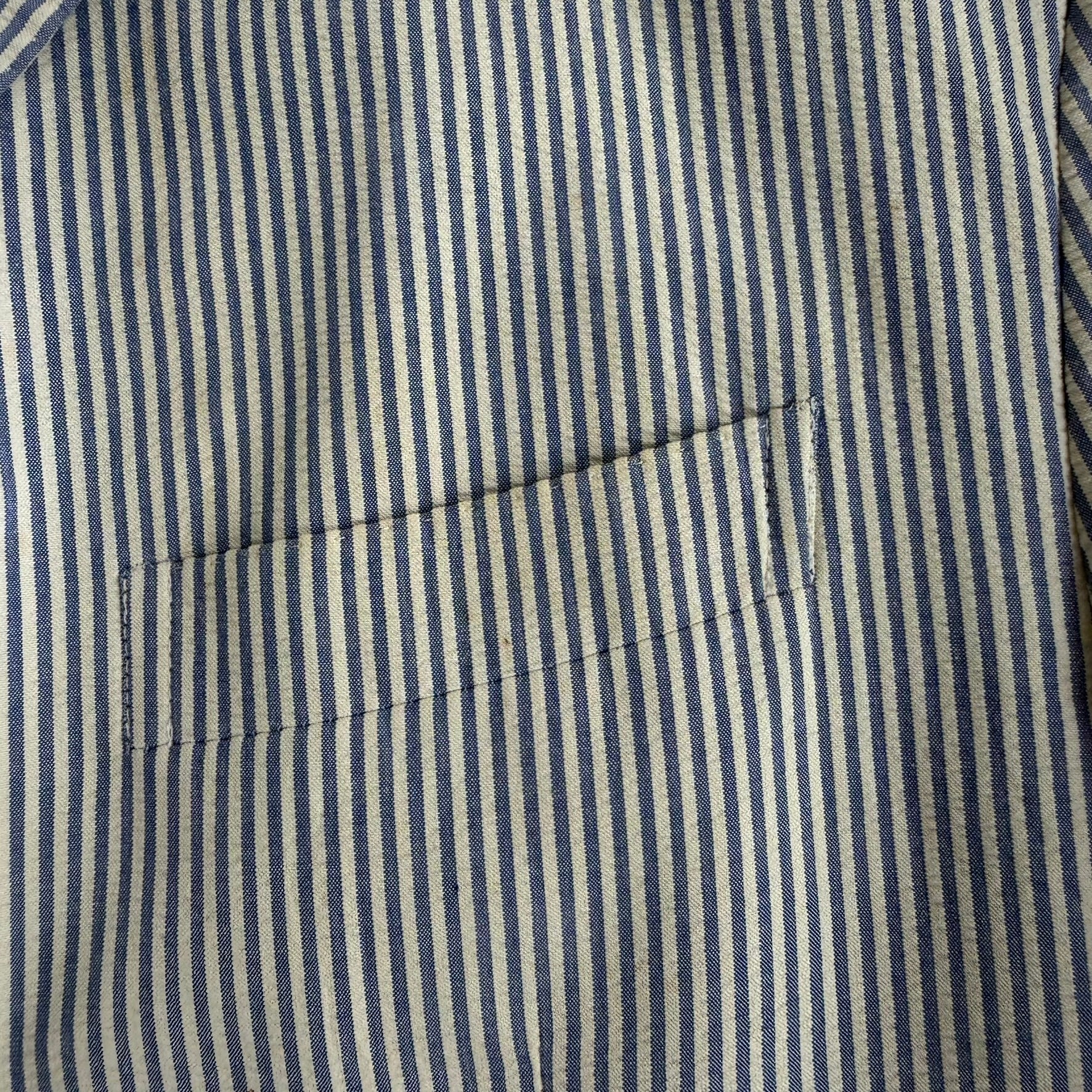 Vintage 90s Polo RL Made In Italy Blue Label 3-Button Seersucker Blazer - 44 L (fits XL)