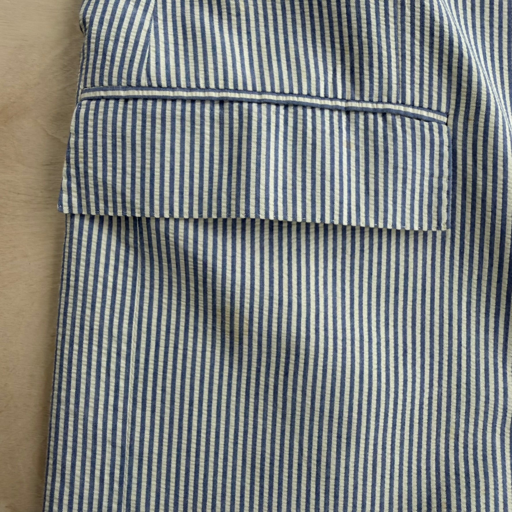 Vintage 90s Polo RL Made In Italy Blue Label 3-Button Seersucker Blazer - 44 L (fits XL)