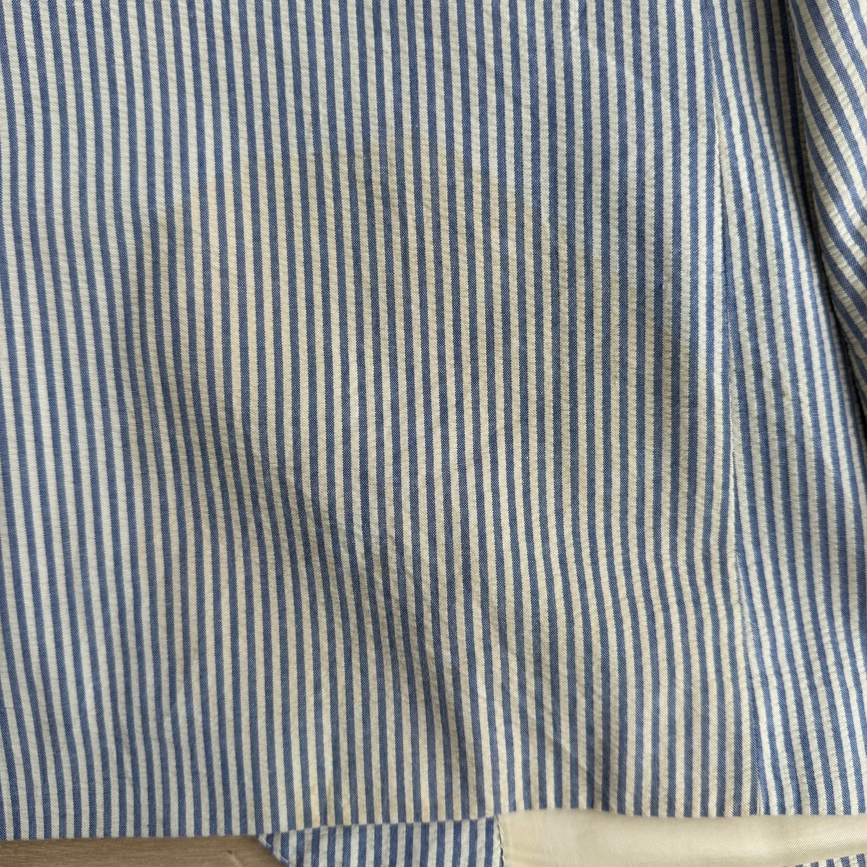 Vintage 90s Polo RL Made In Italy Blue Label 3-Button Seersucker Blazer - 44 L (fits XL)