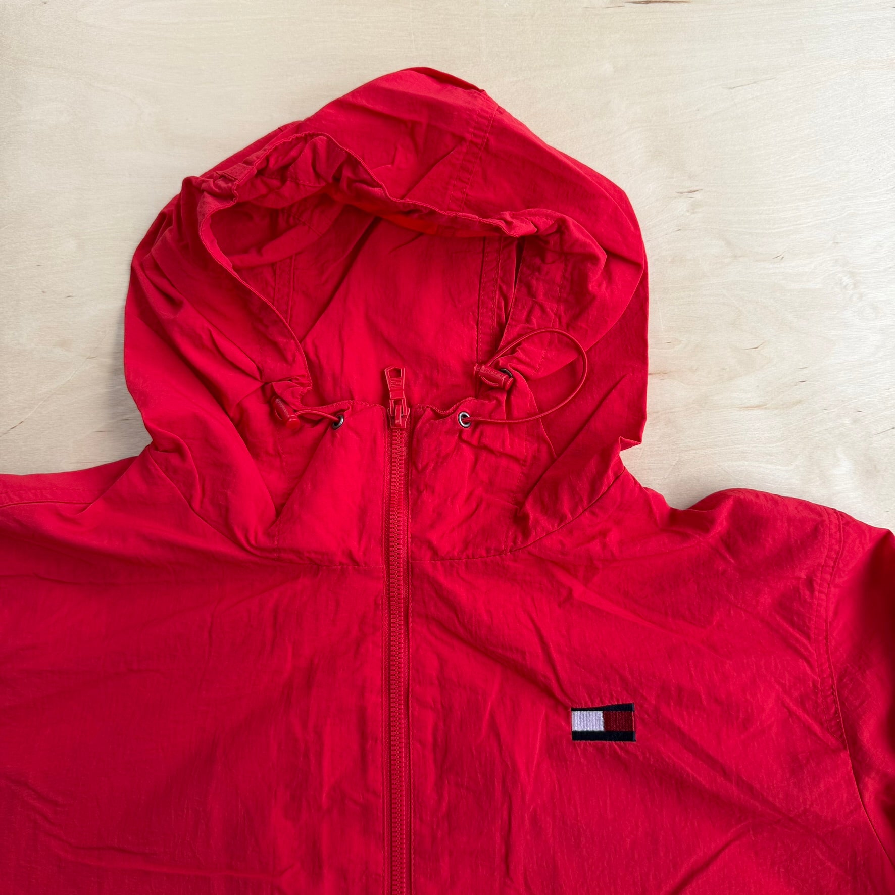 J- Vintage Tommy Hilfiger Color Block Lightweight Pull Over Anorak Jacket - XL