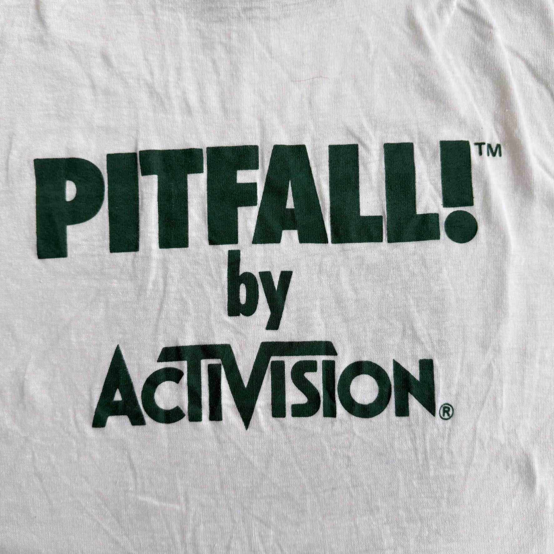 J- Vintage 80s Pitfall! By Activision Graphic Made In USA 50/50 Ringer Tee - L