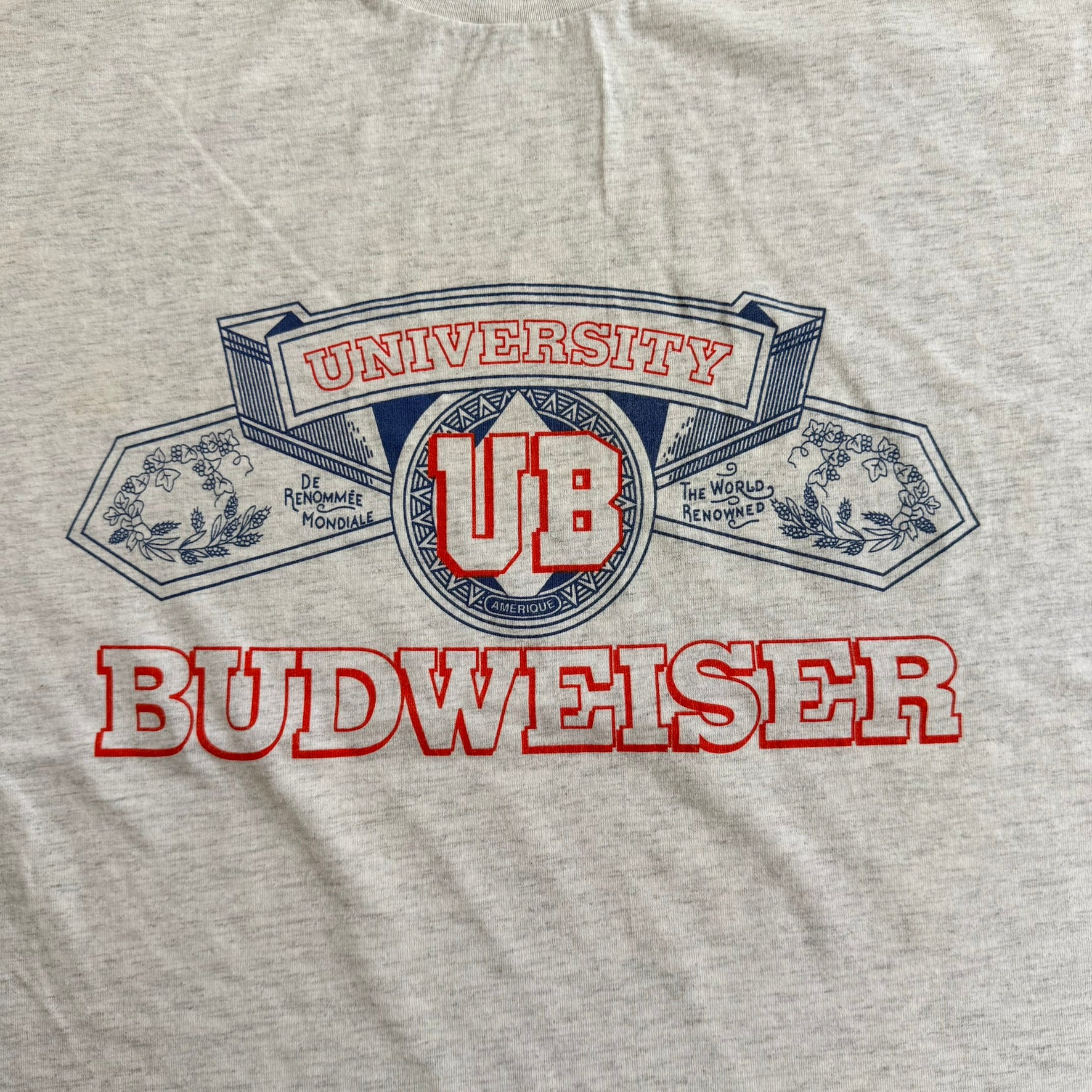 J- Vintage 90s University Of Budweiser Graphic Single Stitch Tee - L