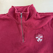 J- Vintage Tommy Hilfiger Embroidered Crest Quarter Zip Crewneck - L