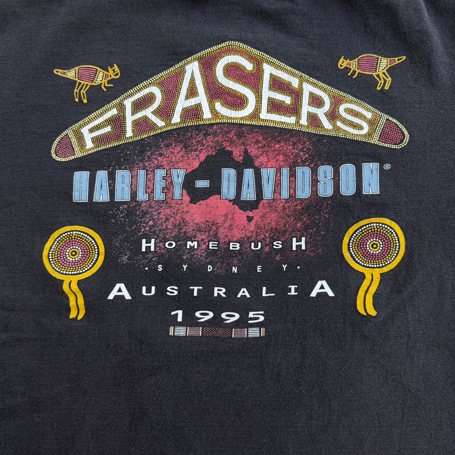 Vintage '95 Harley Davidson Sydney Australia Graphic Made In Australia Single Stitch Tee - M