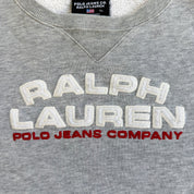 J- Vintage Polo Jeans RL Embroidered Logo & Text Crewneck - XL