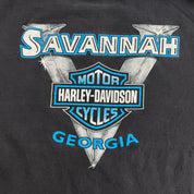 Vintage '98 Harley Davidson Savannah Georgia 95th Anniversary Graphic Made In USA Tee - XL
