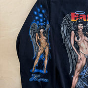 Vintage Easy Riders Motorcycle Half Way Between Heaven & Hell Graphic Long Sleeve Tee - L