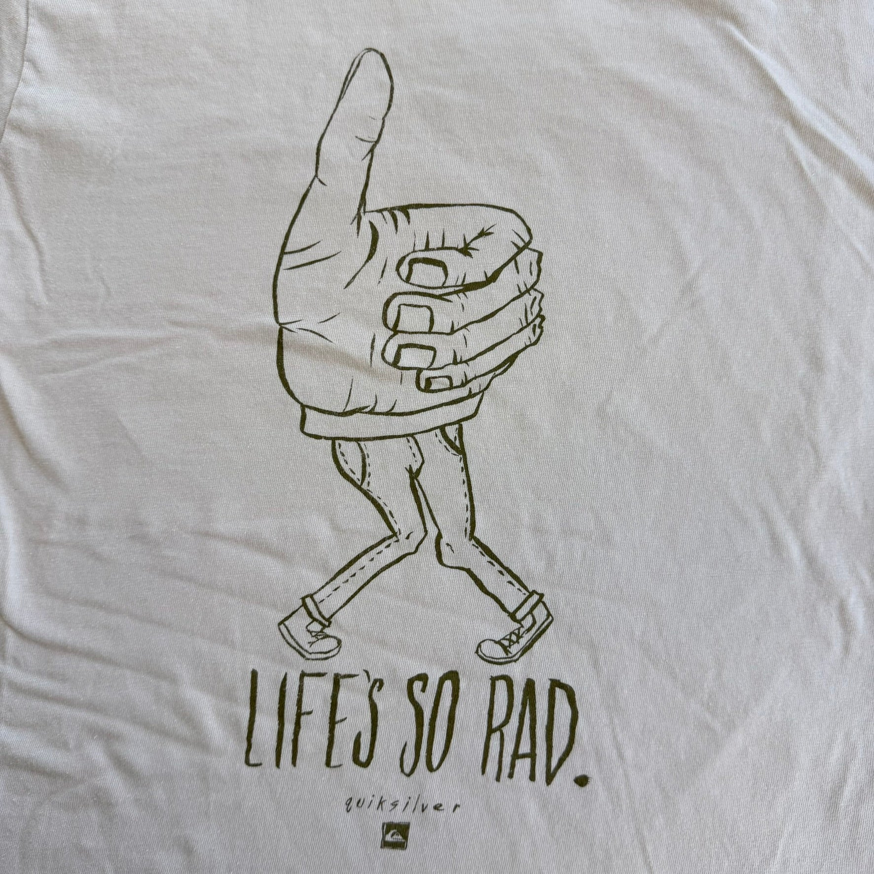 J- Vintage Quicksilver Life's So Rad Text & Graphic Tee - L