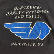 Vintage '98 Bluell & Harley Davidson Thunder Power Motorcycle Graphic Tee - XL