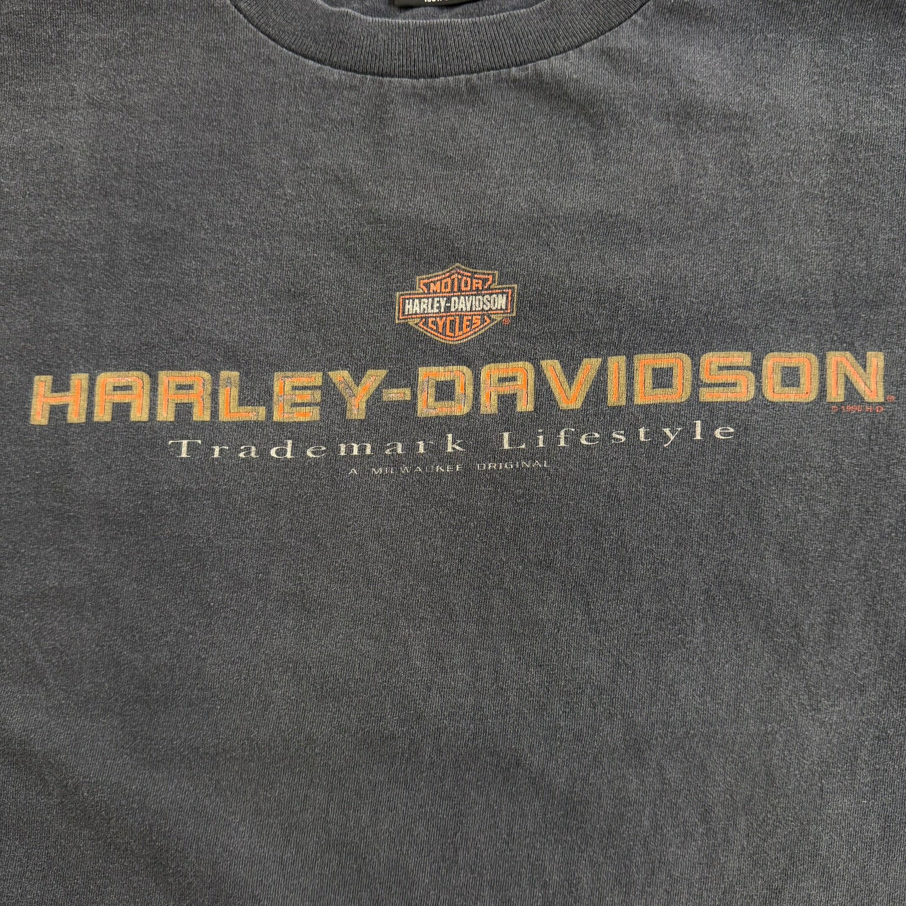 Vintage '95 Harley Davidson Eindhoven Holland Graphic Made In USA Single Stitch Tee - XL