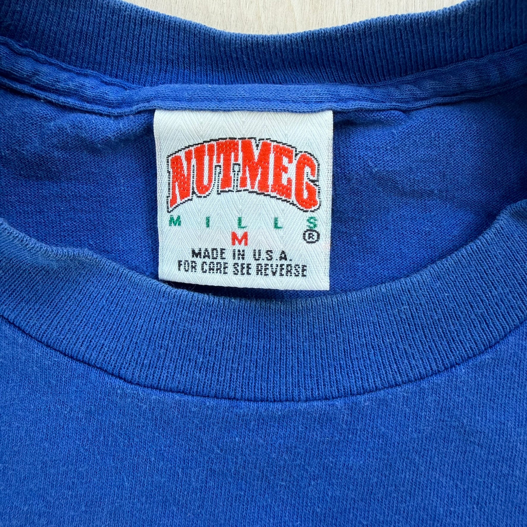 J- Vintage Chicago Cubs MLB Nutmeg Graphic Made In USA Single Stitch Tee - L