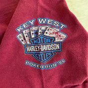 Vintage '95 Harley Davidson Key West Florida Poker Run Graphic Made In USA Single Stitch Tee - XL