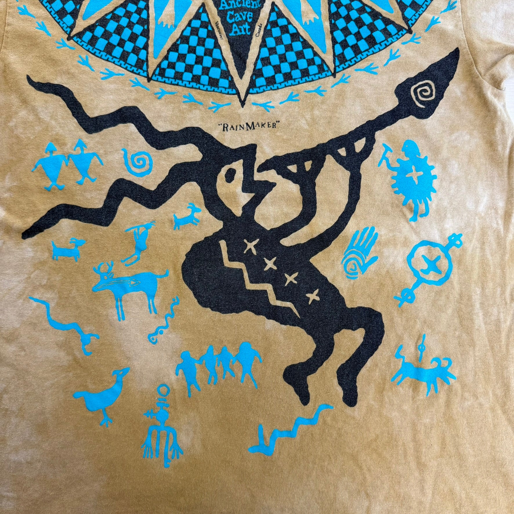 J- Vintage Vancouver Ancient Cave Art Rainmaker Jumbo Print Single Stitch Tee - M