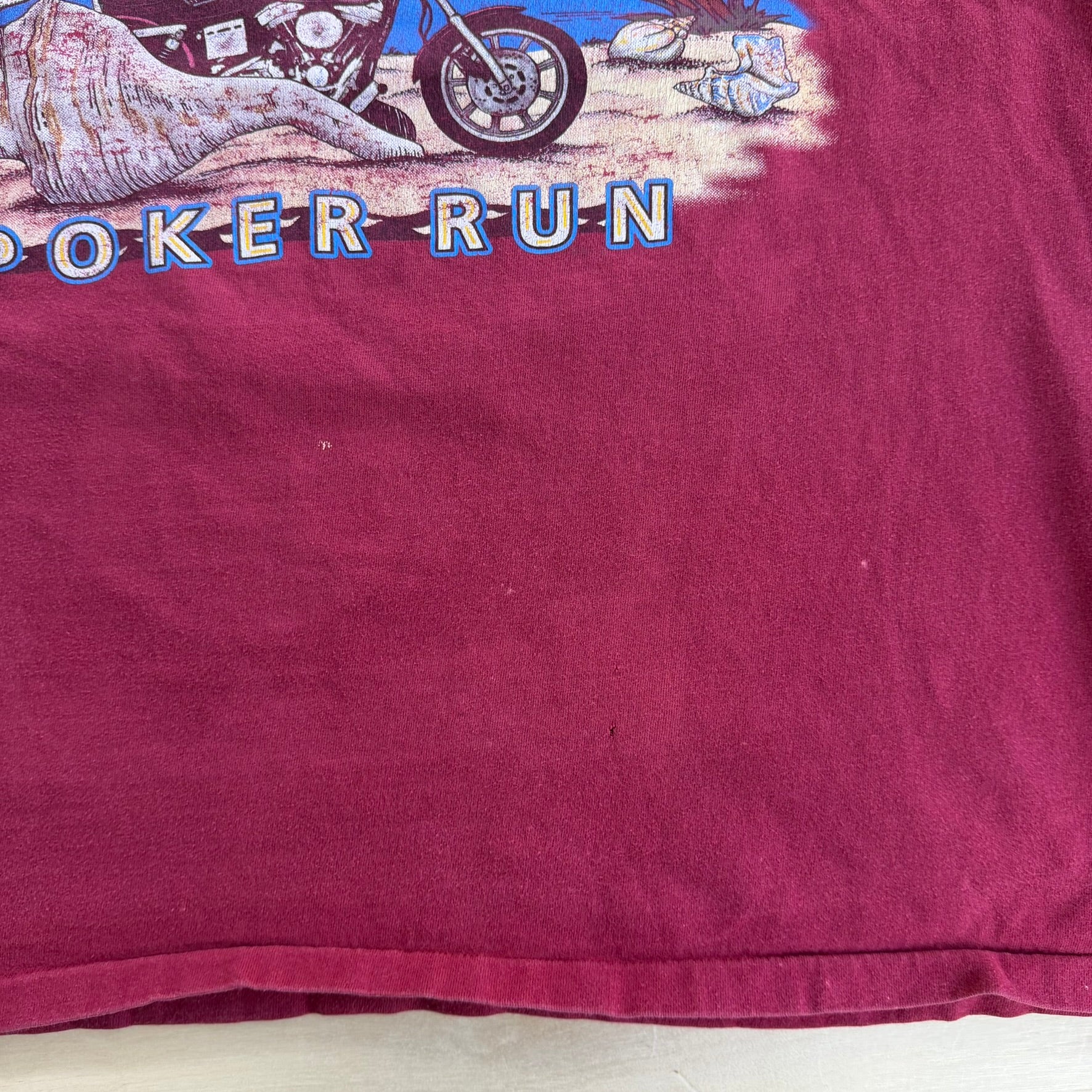 Vintage '95 Harley Davidson Key West Florida Poker Run Graphic Made In USA Single Stitch Tee - XL