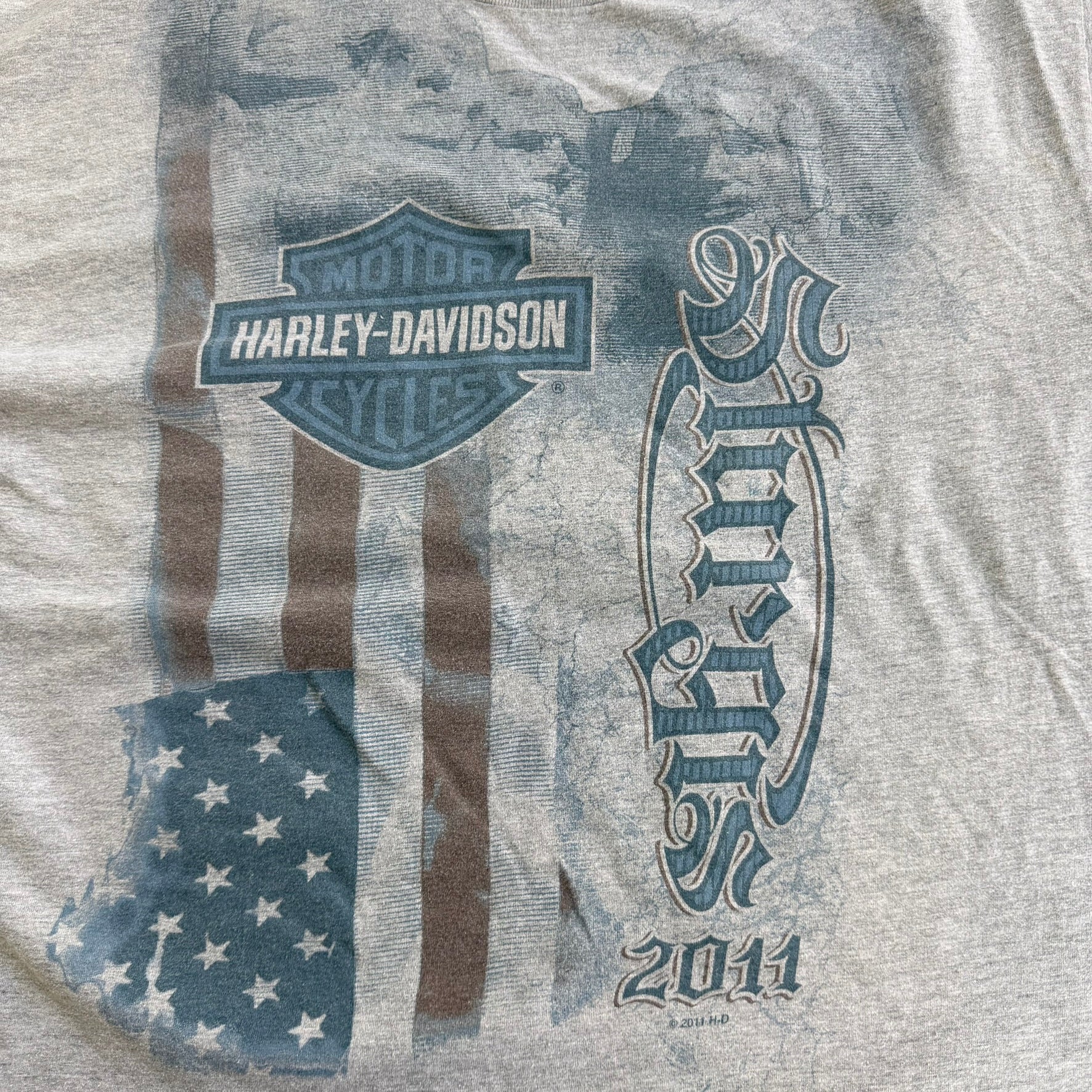 Vintage '11 Harley Davidson Sturgis South Dakota Jumbo Print Graphic Made In USA Tee - 2XL