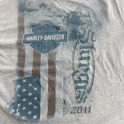 Vintage '11 Harley Davidson Sturgis South Dakota Jumbo Print Graphic Made In USA Tee - 2XL