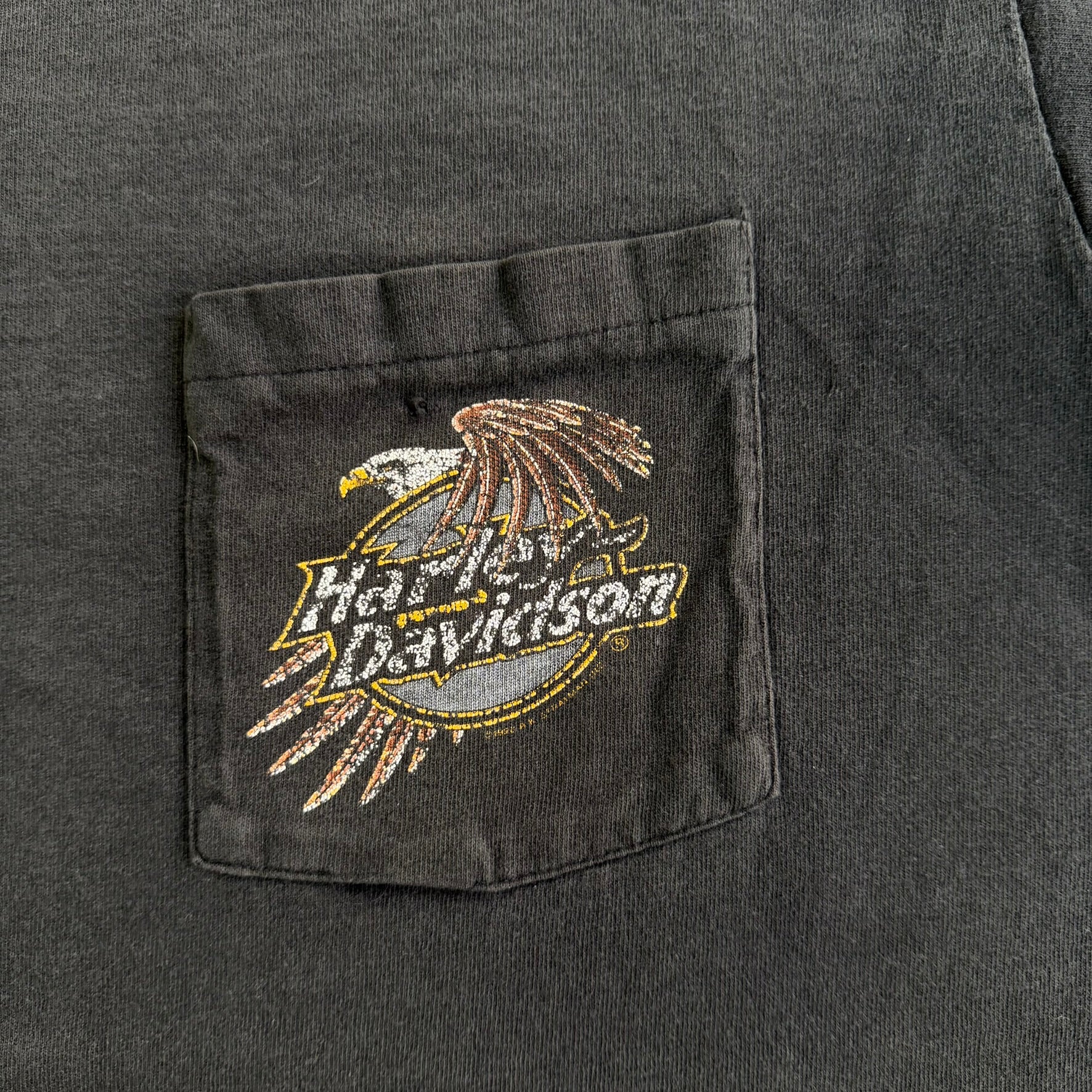 Vintage '91 Harley Davidson New Jersey Graphic Made In USA Single Stitch Pocket Tee - L