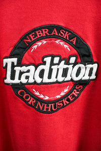 Vintage Nebraska Tradition Cornhusker Embroidered Script Crewneck