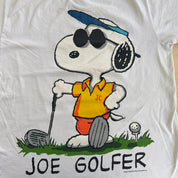 Vintage 90s Peanuts Snoopy Joe Golfer Graphic Made In USA Single Stitch Tee - L