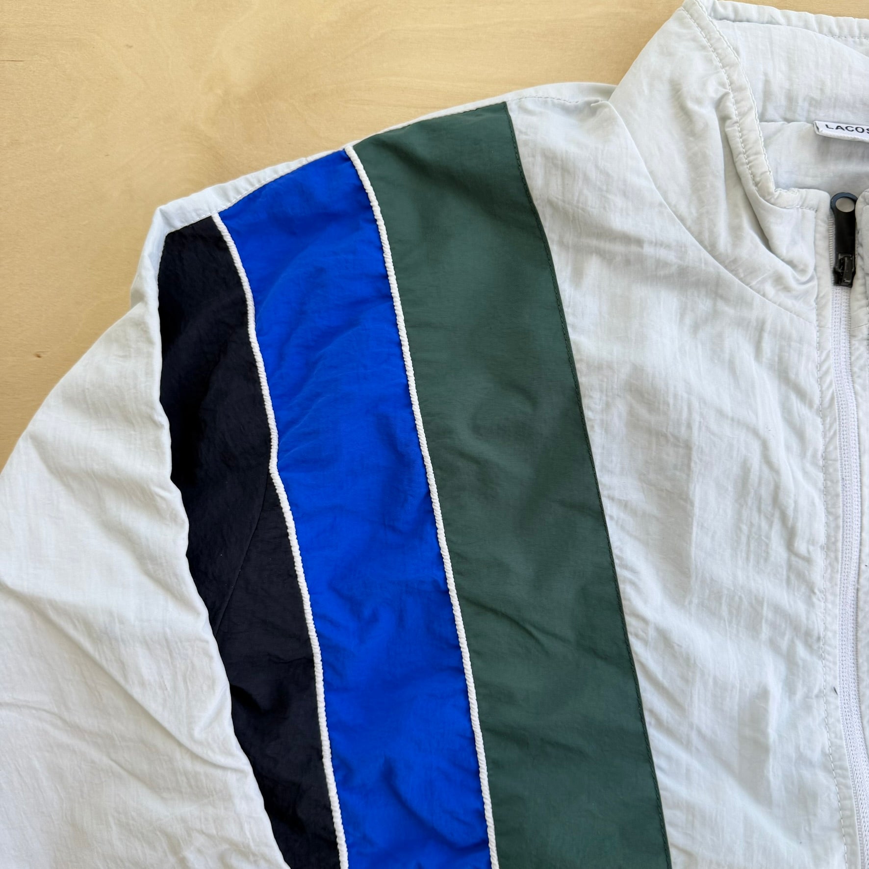 J- Vintage 90s Lacoste Embroidered Logo Lightweight Zip Up Jacket - M