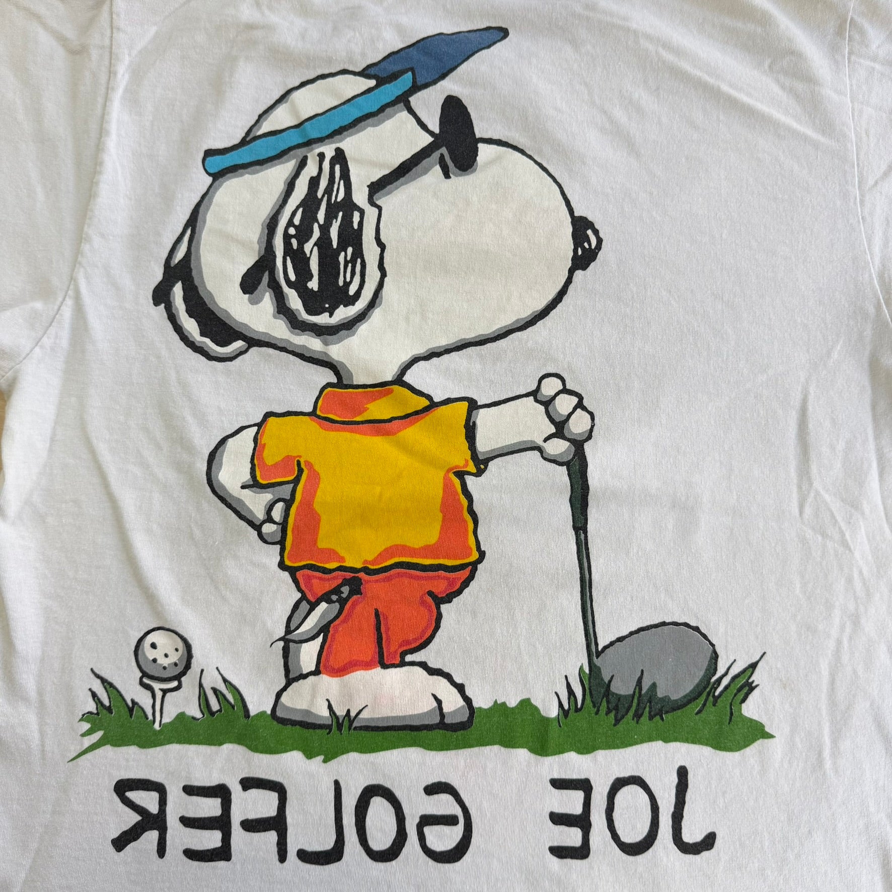 Vintage 90s Peanuts Snoopy Joe Golfer Graphic Made In USA Single Stitch Tee - L