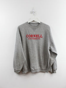 Cornell University Embroidered Script Crewneck