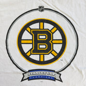 J- Vintage Boston Bruins NHL Bud Light Stanley Cup Champion Text Tee - L