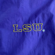 J- Vintage Louisiana State University Tigers Starter Embroidered Text & Logo Lightweight Zip Up Jacket - L