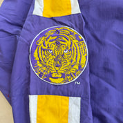 J- Vintage Louisiana State University Tigers Starter Embroidered Text & Logo Lightweight Zip Up Jacket - L