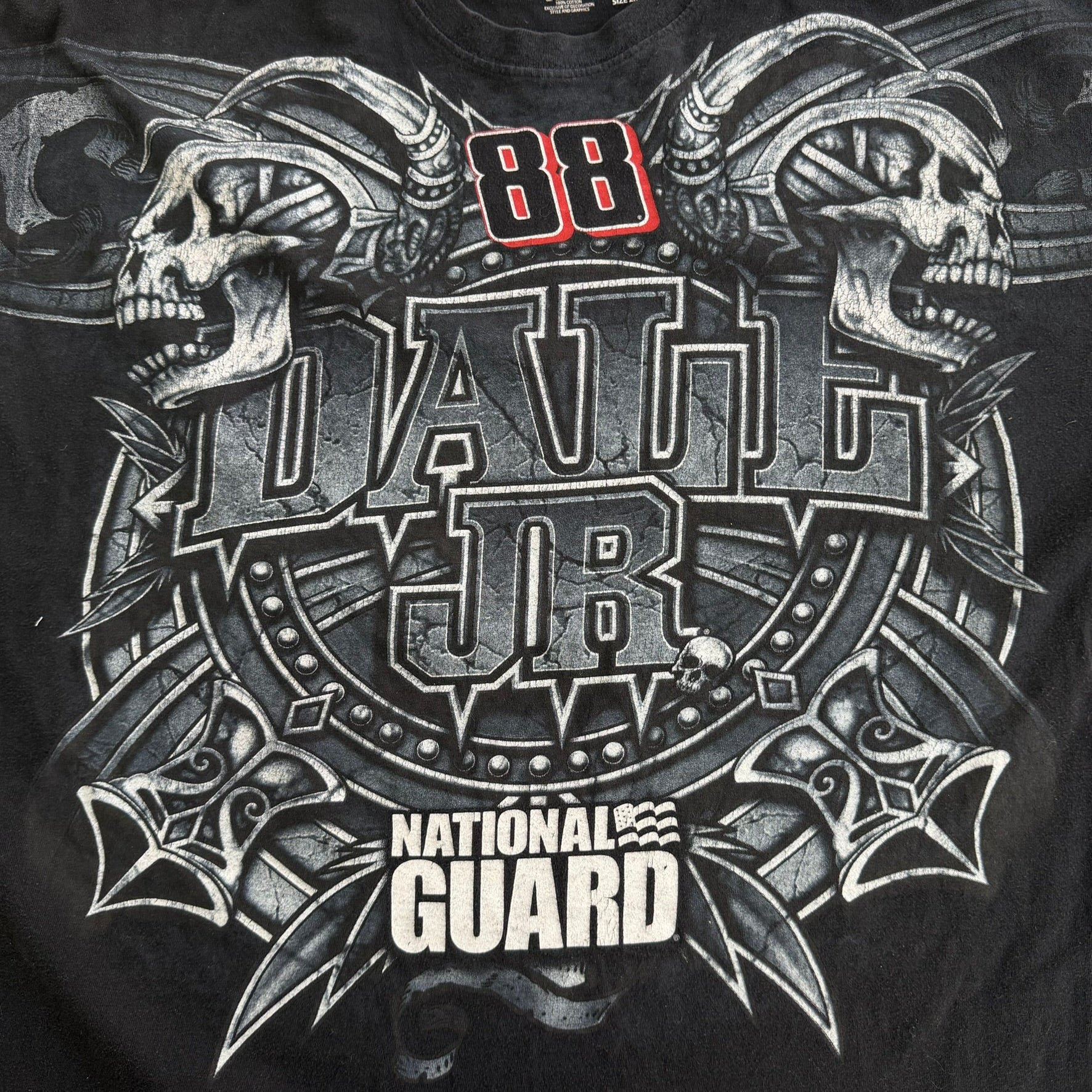 Vintage Nascar Dale Jr National Guard Jumbo Print Graphic Tee - 2XL