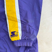 J- Vintage Louisiana State University Tigers Starter Embroidered Text & Logo Lightweight Zip Up Jacket - L