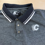 J- Vintage Calgary Flames NHL Starter Short Sleeve Polo Tee - XL