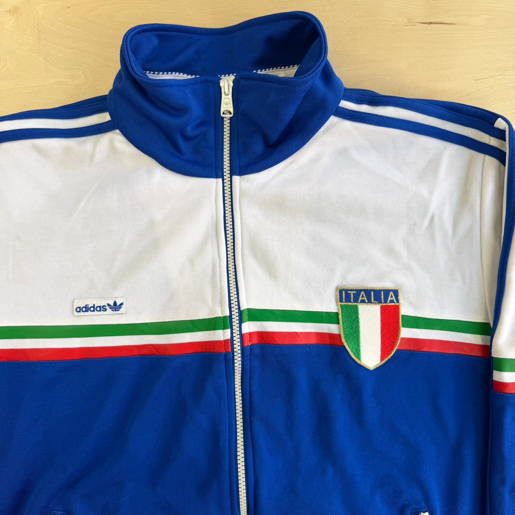 Vintage Adidas Italia Embroidered Patch Zip Up Track Jacket - XL