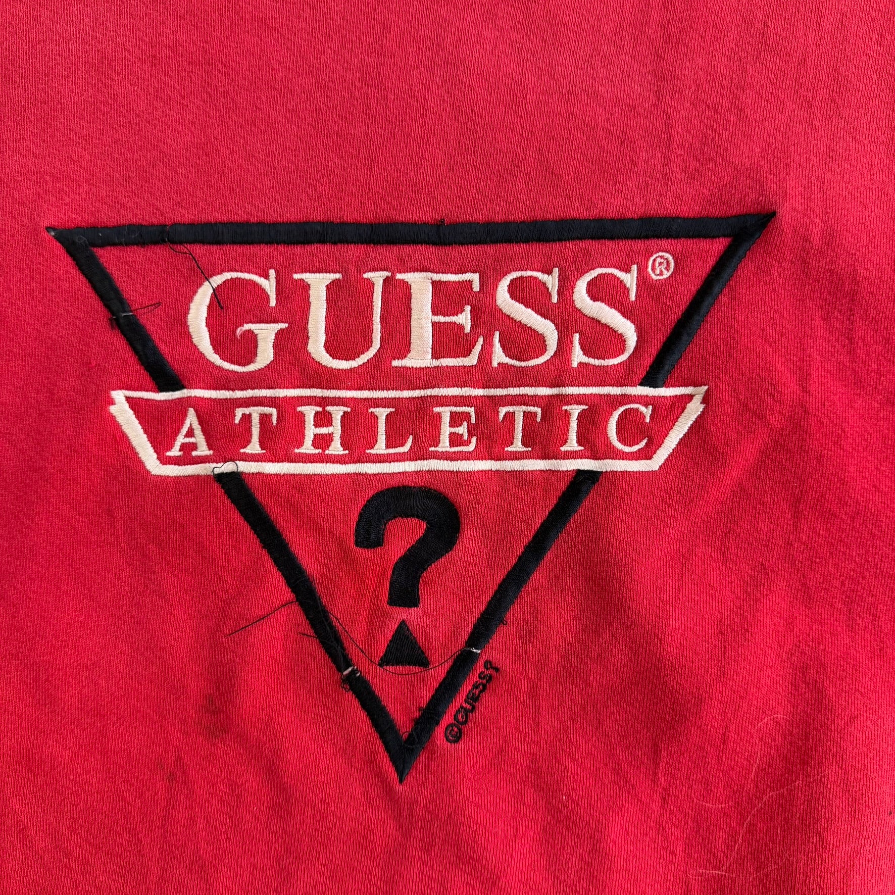 Vintage 90s Guess Sport USA Embroidered Text Made In USA Crewneck - L