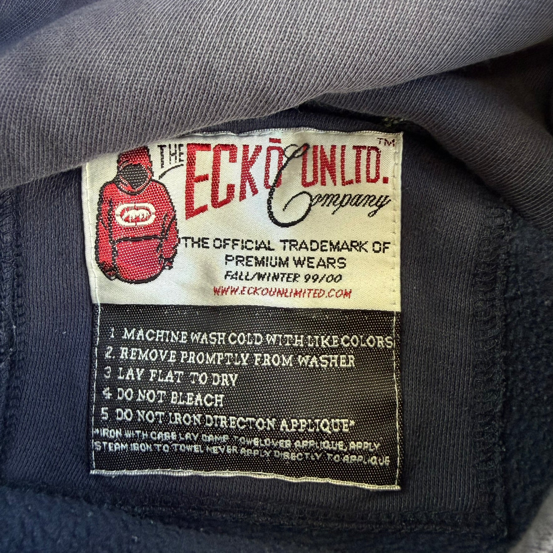 Vintage '00 Ecko Unlimited Chenille Embroidered Logo Hoodie - 2XL
