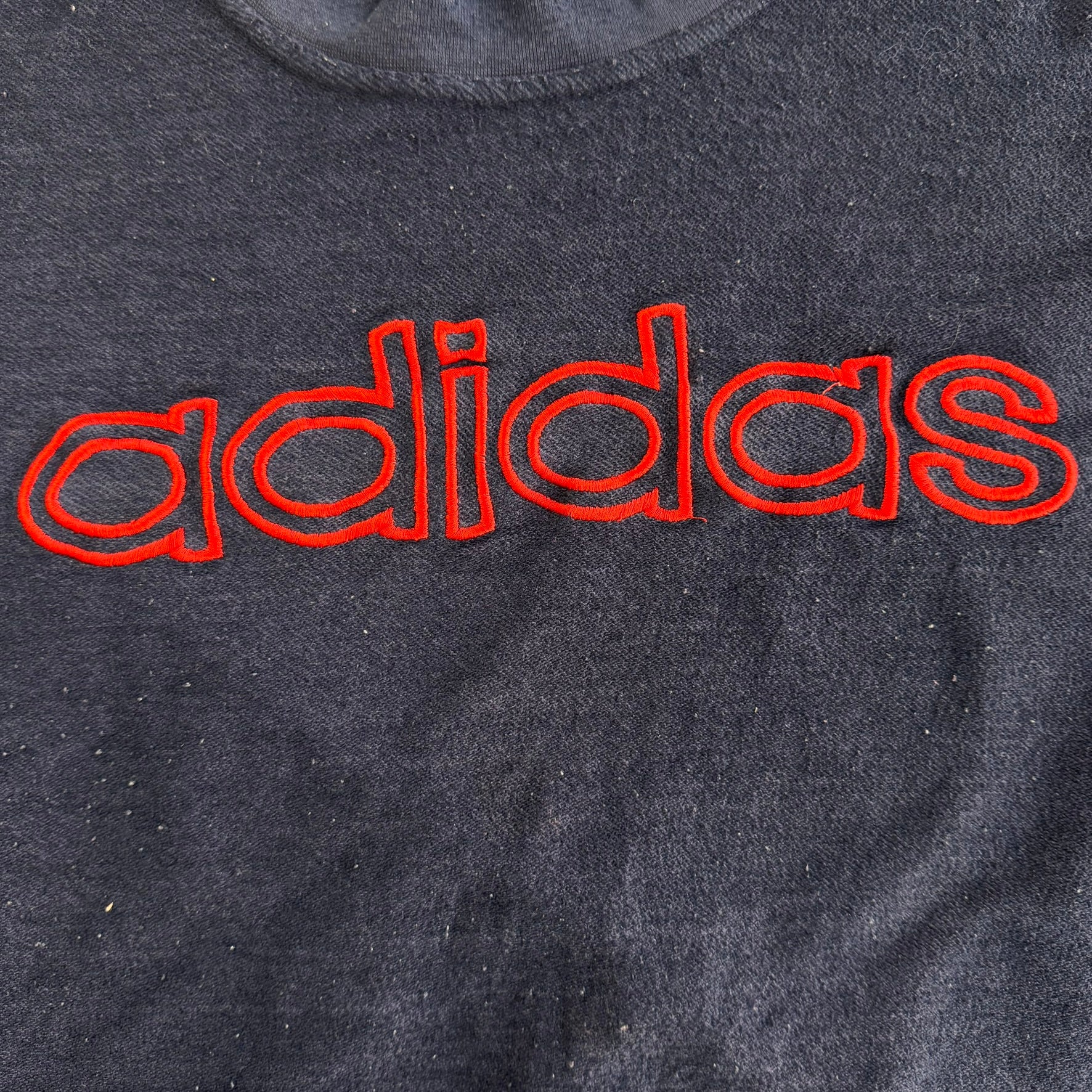 Vintage 90s Adidas Embroidered Text Graphic Crewneck - XL