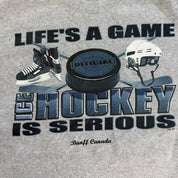 J- Banff Canada Ice Hockey Is Serious Graphic Text Tee - XL