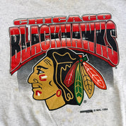 Vintage '94 Chicago Blackhawks NHL Logo Graphic Made In Canada Crewneck - XL