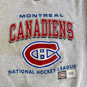 Vintage Montreal Canadiens NHL Logo Graphic Made In Canada Crewneck - L