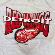 J- Vintage Detroit Red Wings NHL Logo & Text Graphic Tee - XL