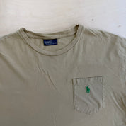 J- Vintage 90s Polo RL Embroidered Logo Single Stitch Pocket Tee - L