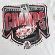 J- Vintage '98 Detroit Red Wings NHL Western Conference Champs Graphic Made In USA Tee - M