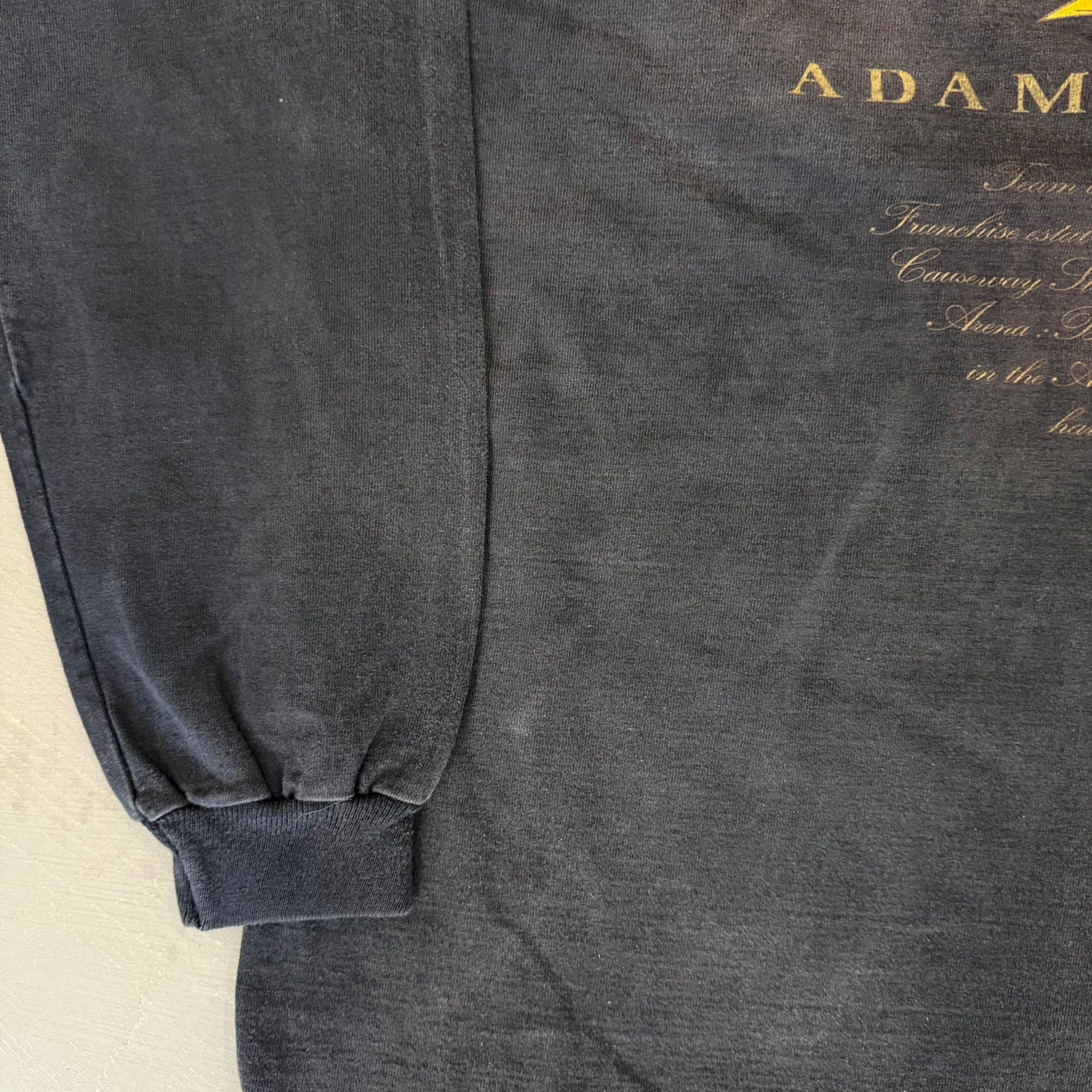 J- Vintage Boston Bruins NHL CCM Logo & Text Long Sleeve Tee - XL