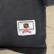 J- Vintage Boston Bruins NHL CCM Logo & Text Long Sleeve Tee - XL