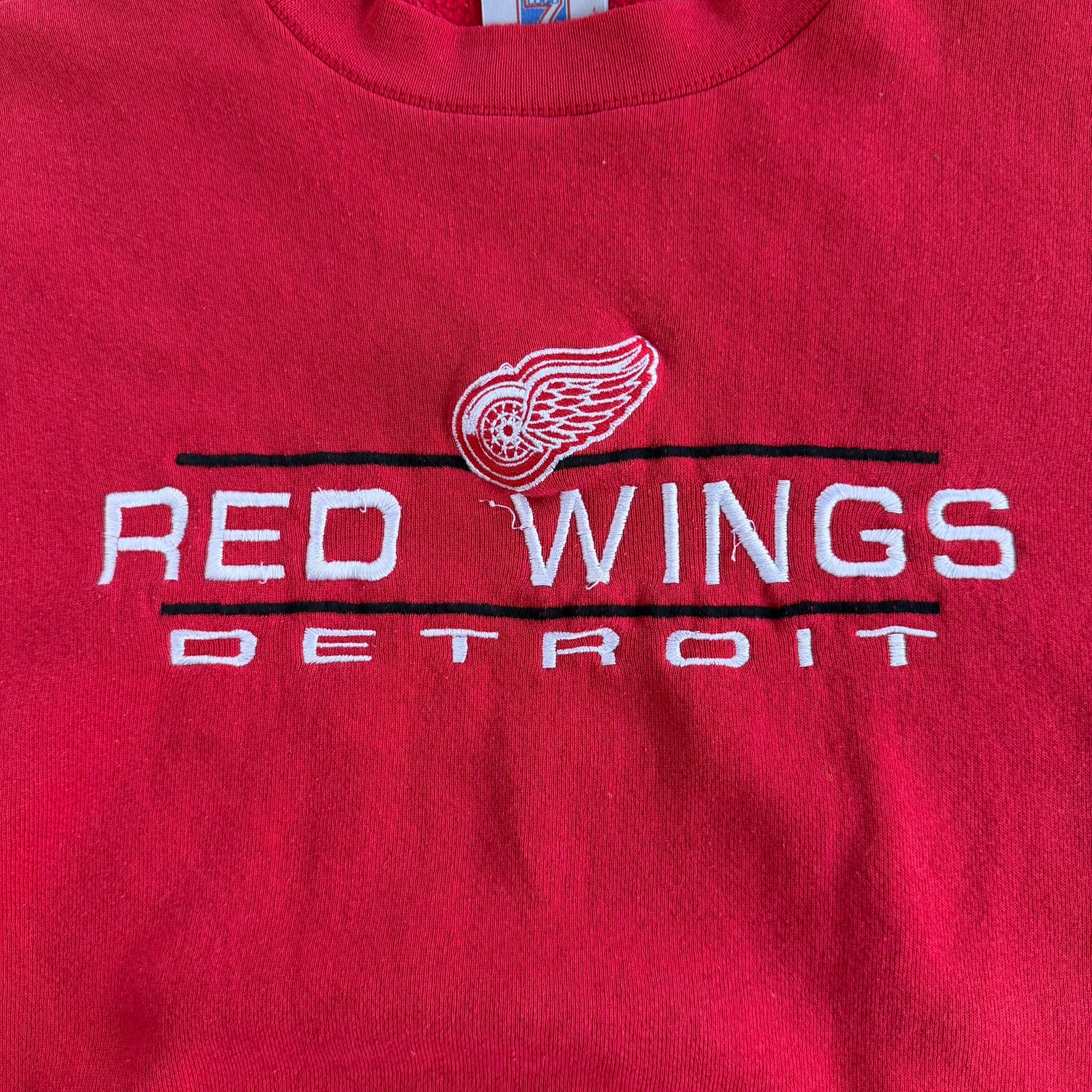 Vintage Detroit Red Wings NHL Logo 7 Embroidered Logo Made In USA Crewneck - XL